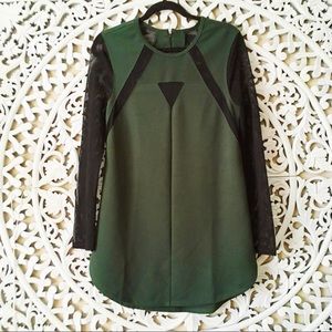Hunter green dress with cutouts